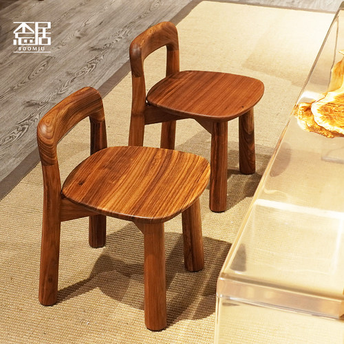 乌金木客厅小椅子靠背儿童凳