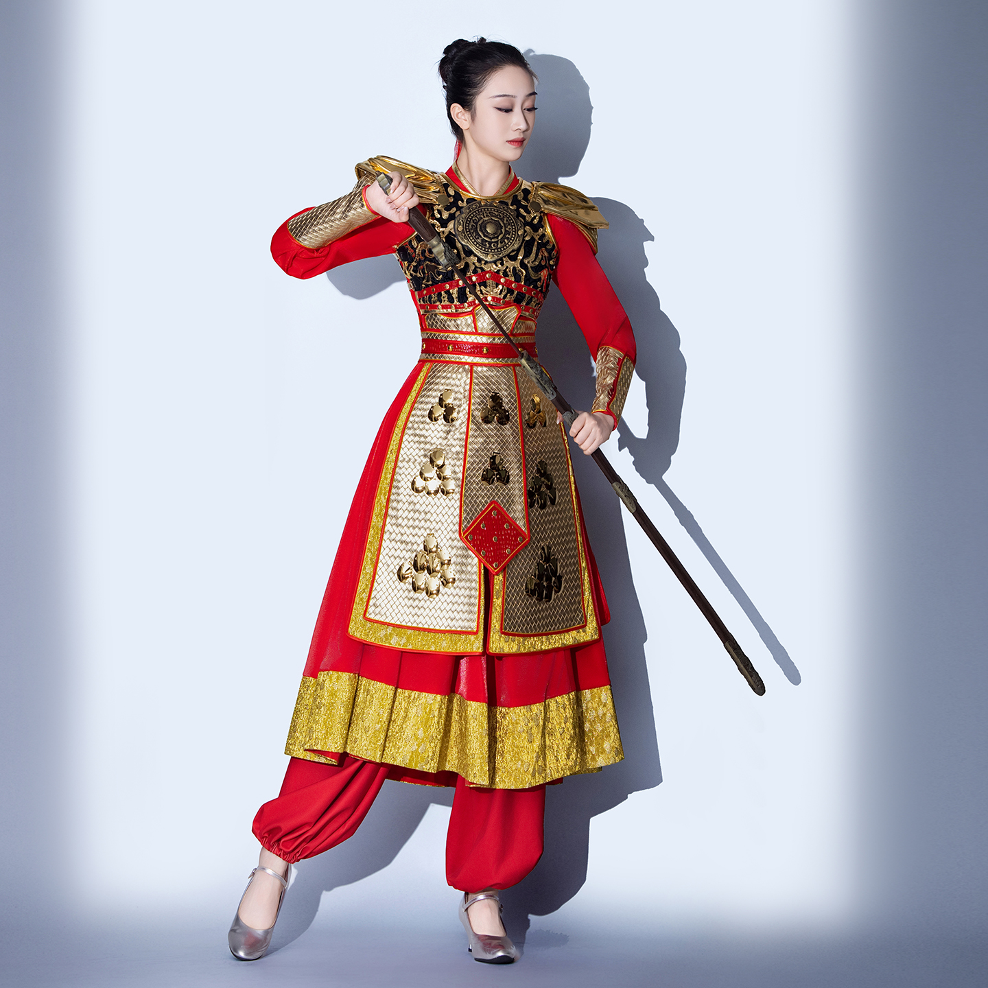 打鼓演出服女新款花木兰演出服女将军演出服开场舞伴舞中国风水鼓