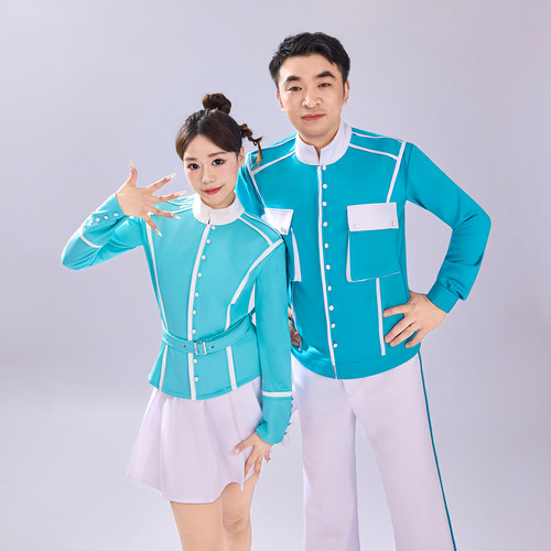 队形变化团体舞多彩运动会开幕式啦啦操服装甜系女孩小偶像打歌服