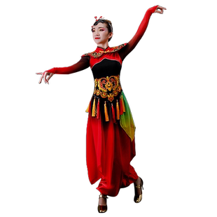 打鼓演出服女新款锣鼓队演出服广场舞服装套装秧歌服扇子舞服装