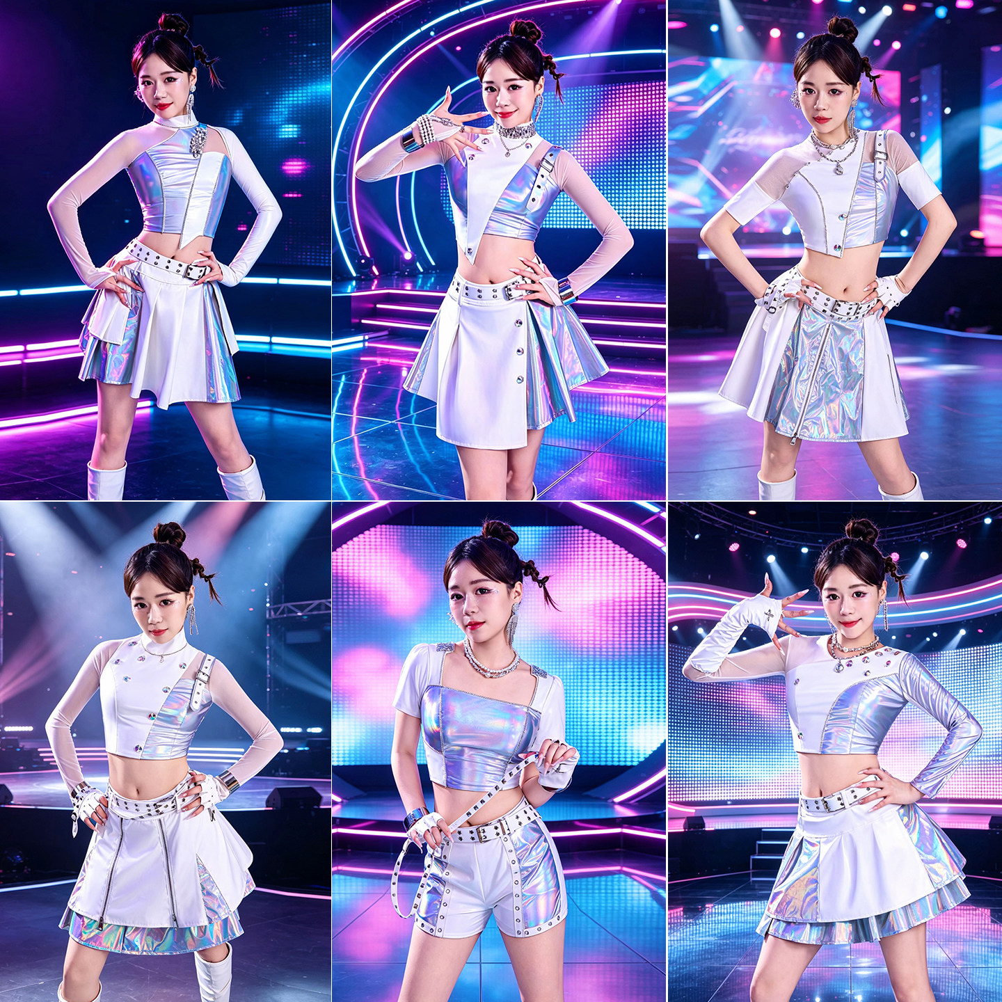 韩舞kpop女团演出服制服套装性感啦啦操服装开场舞演出服幻彩服装
