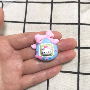 蓝色kitty蝴蝶结拓麻歌子盲盒配件奶油胶手机壳挂件