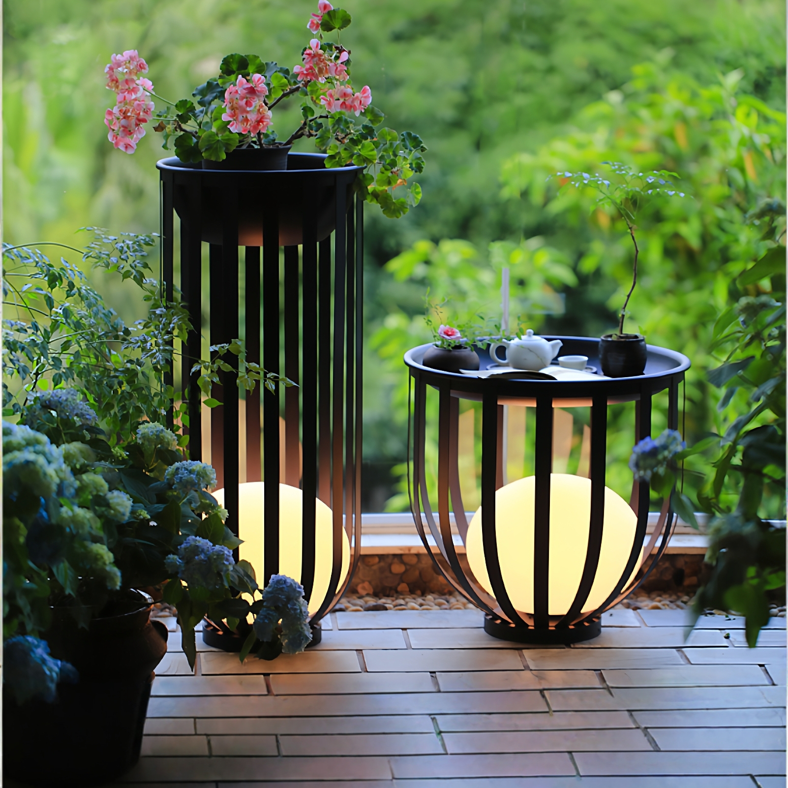 韩都户外庭院花园盆栽灯-花架灯