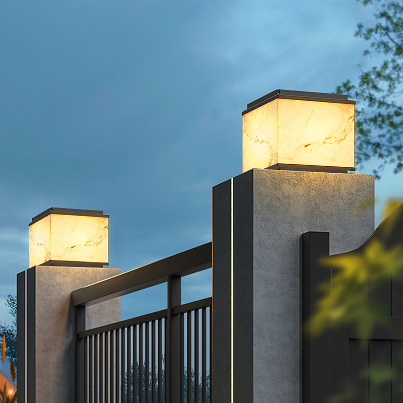 韩都太阳能柱头灯仿云石灯门柱灯