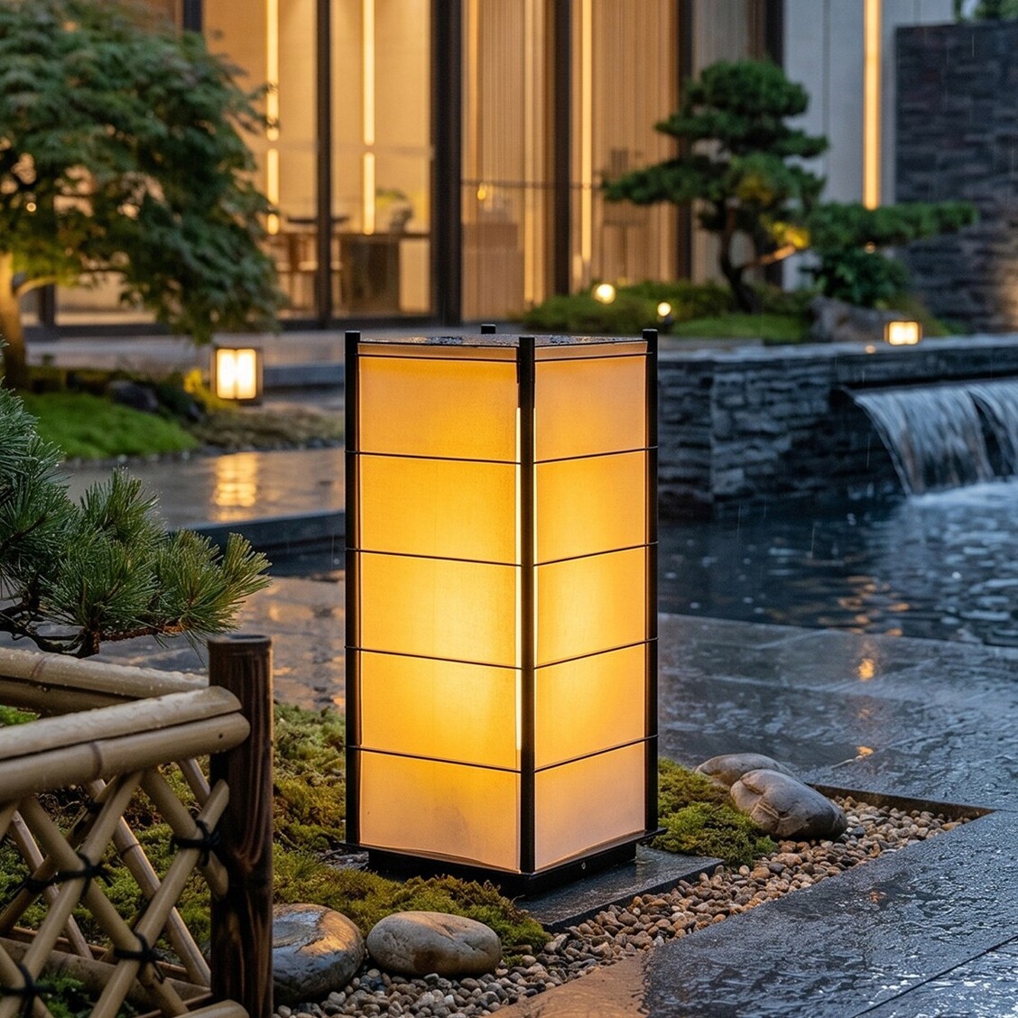 户外防水太阳能灯家用庭院花园别墅草坪新中式造景氛围感应落地灯