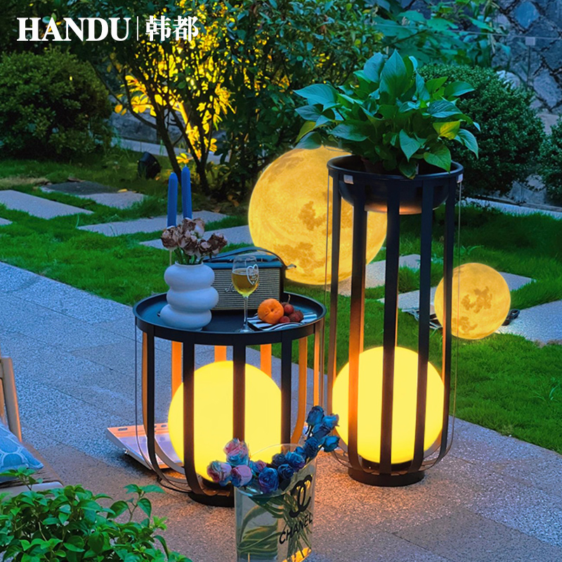 韩都花园布置庭院户外太阳能灯