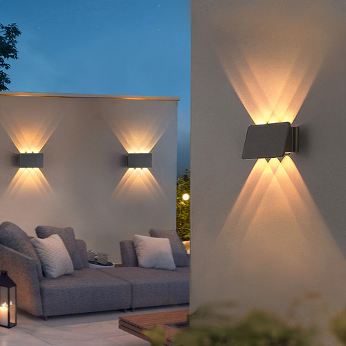 太阳能洗墙灯室外装饰双头壁灯