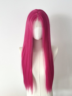 碧琪玫粉高玫红色手钩毛胚前额大蕾丝手织自然发际线cos迪亚波罗