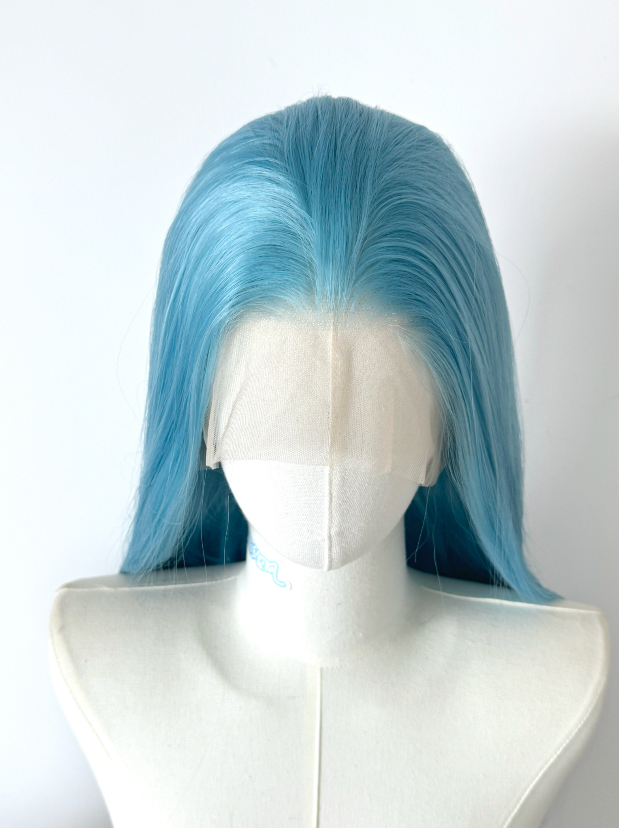 冰蓝色手钩前额蕾丝手钩假发cos毛胚万用高温丝假发随意分缝