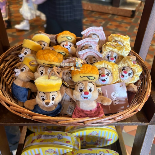 香港迪士尼港式美食系列钢牙奇奇大鼻蒂蒂卡通毛绒公仔挂件钥匙扣