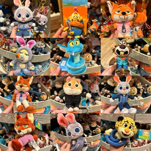 香港迪士尼疯狂动物城2朱迪尼克毛绒公仔挂件盖瑞蛇公仔狸宝坐肩