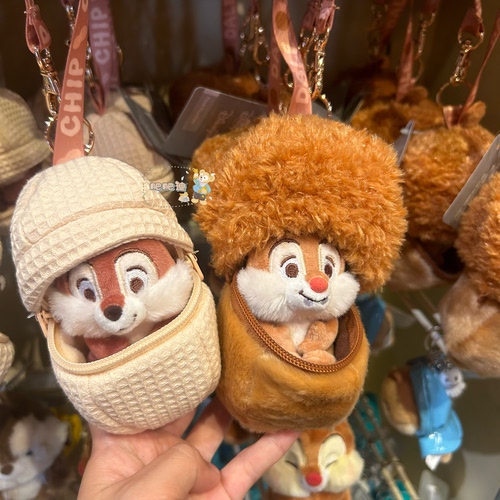 香港迪士尼坚果壳奇奇蒂蒂毛绒玩偶挂件
