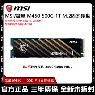 MSI/微星M450 500G 1T SSD M.2固态硬盘黑竞系列高速游戏台式笔记