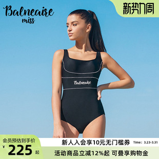 BE范德安旗下Miss泳装 性感露背训练游泳衣 连体黑色泳衣女显瘦时尚