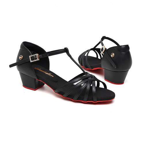 AG拉丁鞋黑色软底超纤皮