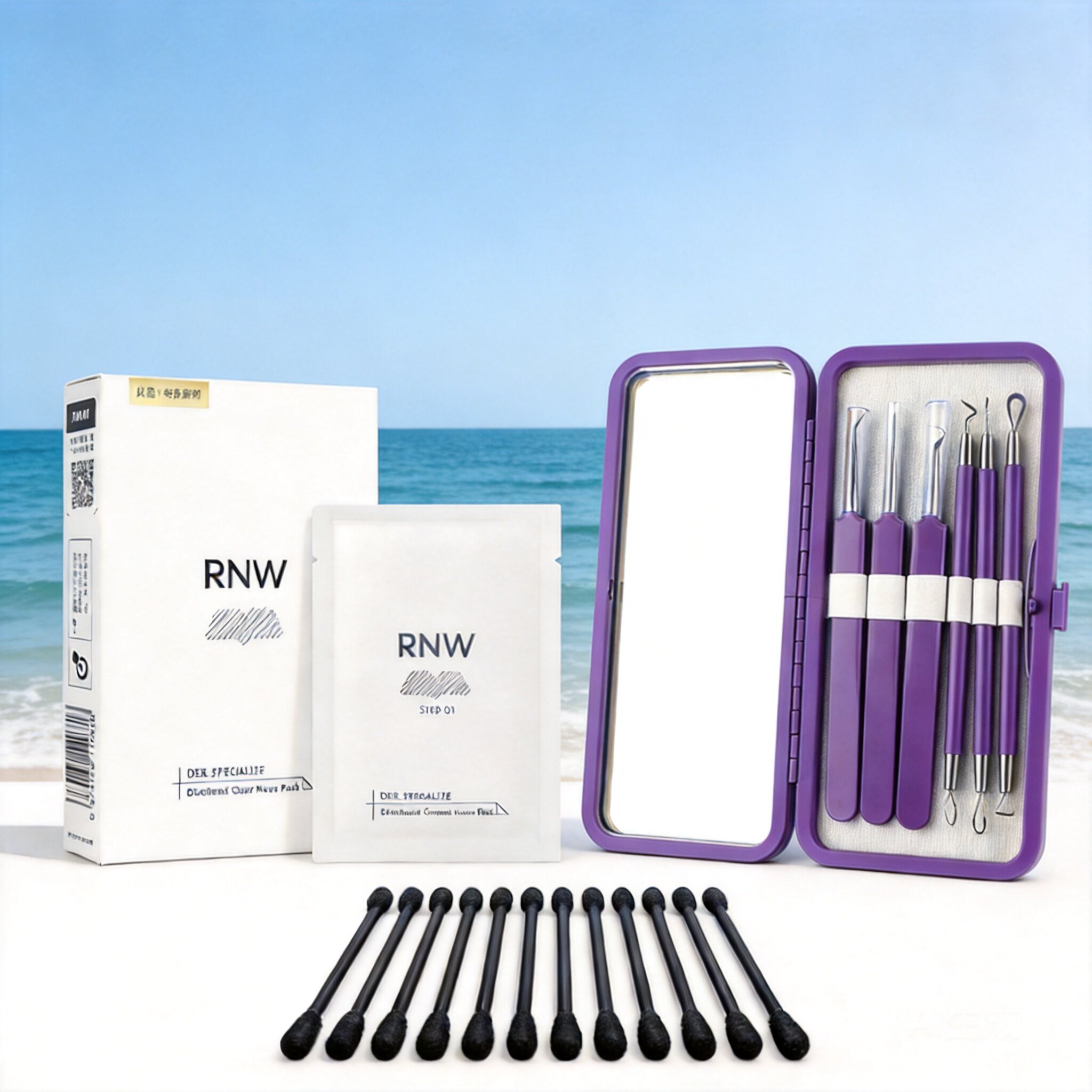 rnw去黑头贴鼻贴导出液男士女正品收缩毛孔粉刺深层清洁工具闭口