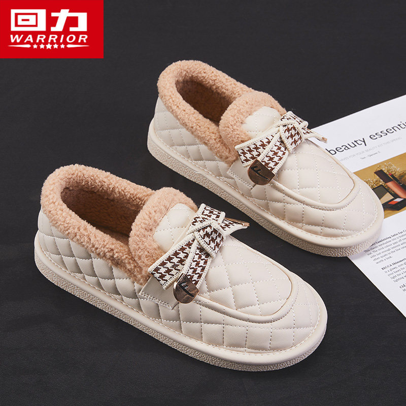 回力毛毛鞋女冬季2025新款加绒一脚蹬孕妇鞋子春季豆豆鞋子女棉鞋,女鞋,棉鞋,淘宝优惠券,粉丝福利购,淘宝优惠卷