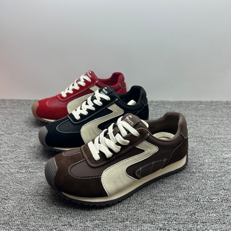 真皮软底显脚小德训鞋女秋季新款