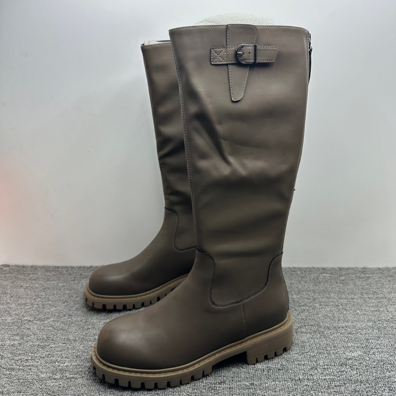 高筒靴冬季新款加绒骑士靴