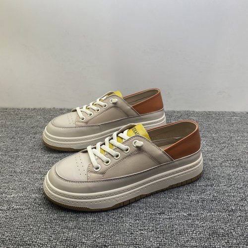 真皮复古撞色女鞋新款牛皮鞋子女