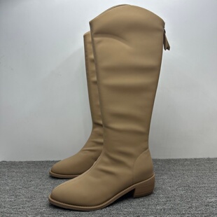 撤柜断码处理长靴女加绒冬季新款尖头高筒女棉靴洋气显瘦骑士靴女
