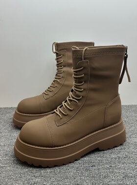 撤柜特价处理38.39码新款厚底女靴时尚英伦风马丁靴轻便女短靴潮