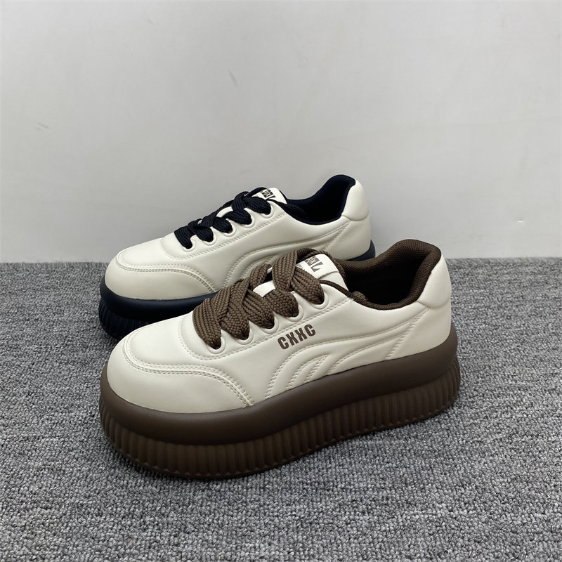 撤柜处理真皮厚底小白鞋女2024秋季新款女鞋百搭轻便面包鞋休闲鞋,女鞋,时尚休闲鞋,淘宝优惠券,粉丝福利购,淘宝优惠卷