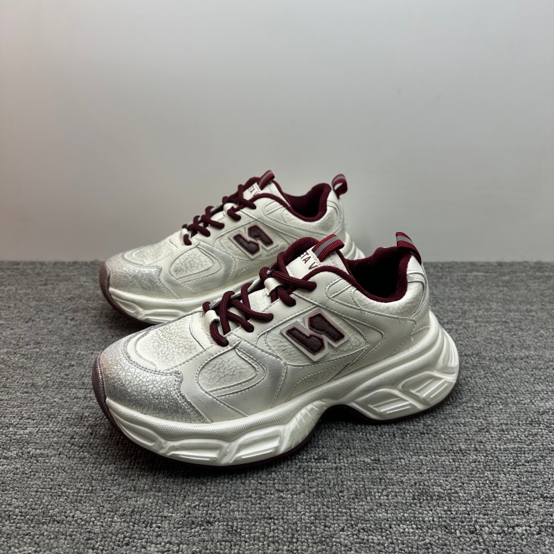 秋冬新款厚底真皮加绒老爹鞋女