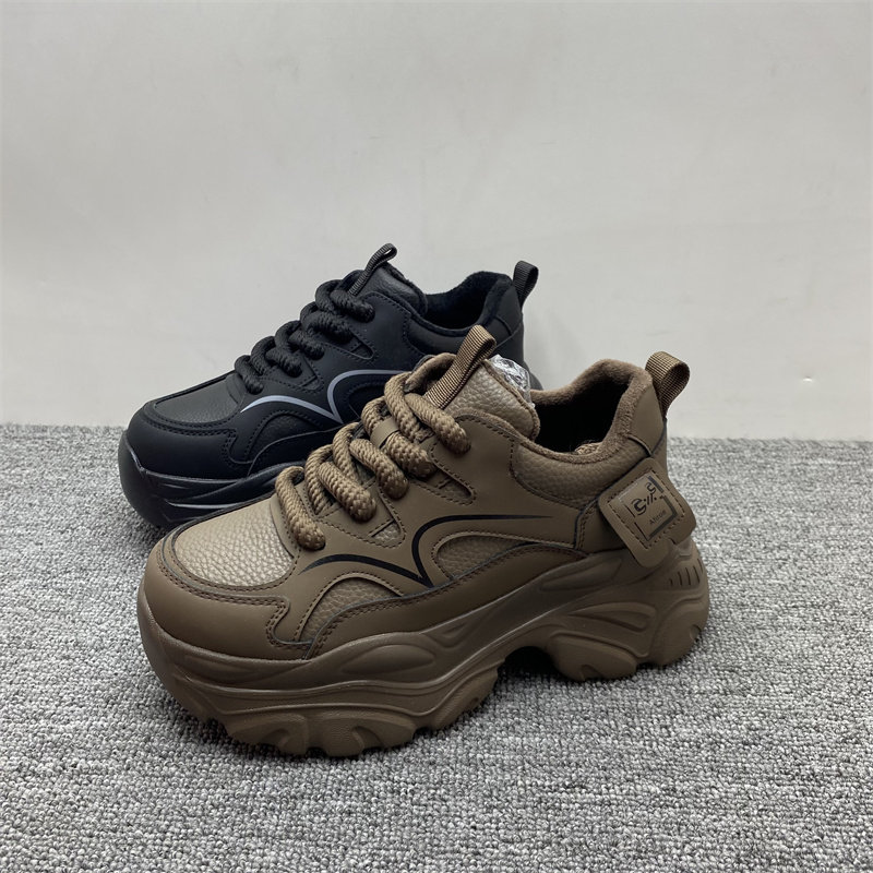 专柜处理2024冬季新款真皮加绒老爹鞋女百搭厚底增高轻便休闲女鞋,女鞋,老爹鞋,淘宝优惠券,粉丝福利购,淘宝优惠卷