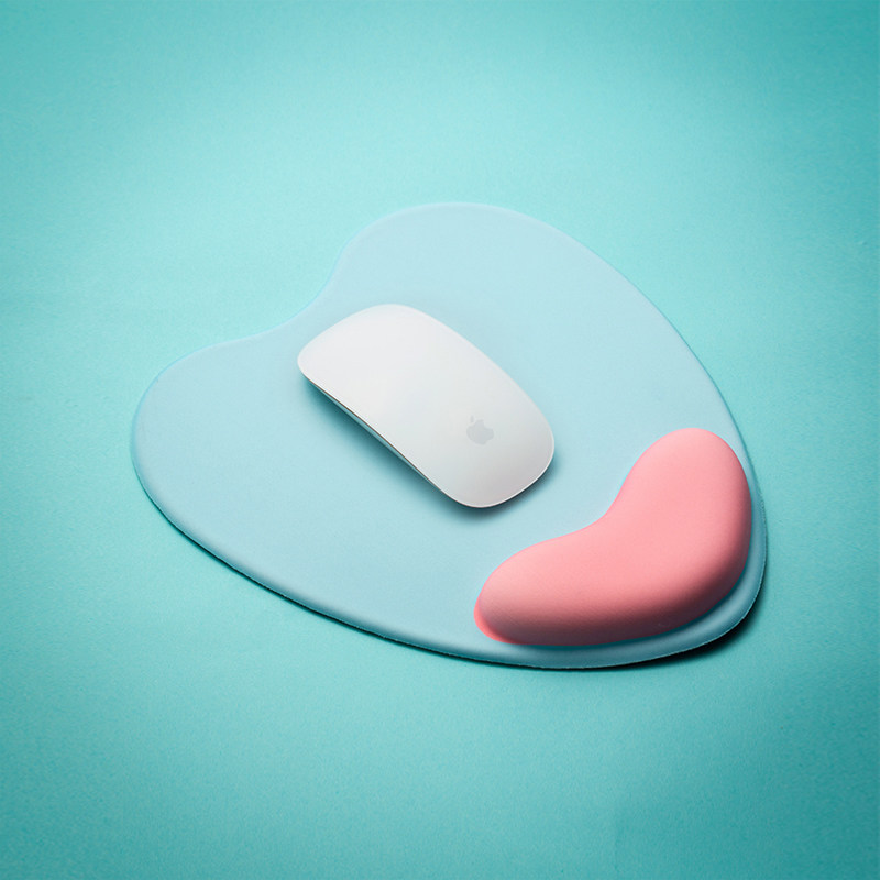 爱心鼠标垫护腕女生硅胶电脑游戏办公小号手腕垫子手托男3d滑鼠垫