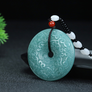 和田玉平安扣吊坠蓝田玉和氏璧挂件新疆玉吉祥如意仿古云纹玉佩
