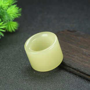 新疆和田玉黄口料扳指男士玉扳指玉戒指若羌黄口大扳指把玩玉指环