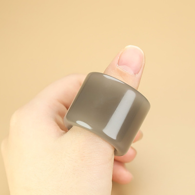 天然和田玉烟紫扳指男女款玉石文玩戒指复古宫廷大拇指环玉石戒指