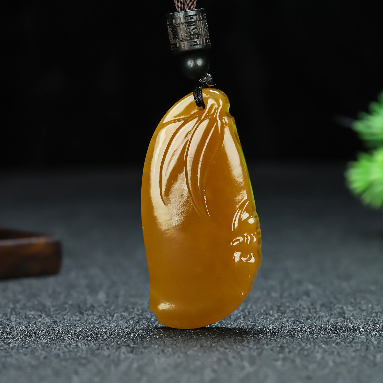 和田玉糖玉蝙蝠竹节吊坠糖料玉节节高祝福挂件福寿如意玉坠平安牌