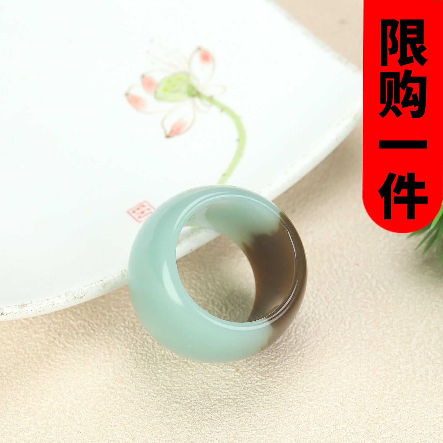 新疆和田玉且末糖扳指糖青玉文玩戒指复古宫廷大拇指指环玉石戒指