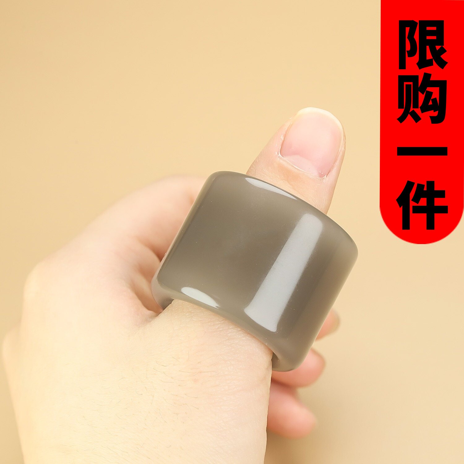 天然和田玉烟紫扳指男女款玉石文玩戒指复古宫廷大拇指环玉石戒指