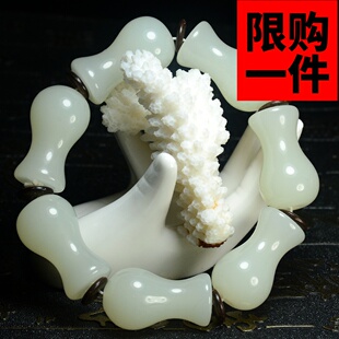 和田玉花瓶手链白玉平平安安手串情侣款天然玉石宝瓶手链佛珠配饰
