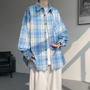 CR016`格子潮牌高街ins衬衫男女特价P28