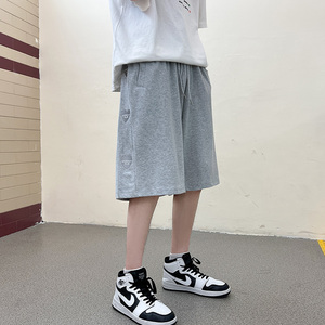 dk9001`爱心宽松运动短裤五分裤休闲裤男P28黑图片