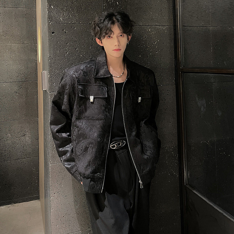 KT1002宽松ins纹理阔肩版夹克外套男P95,男装夹克,电商A066