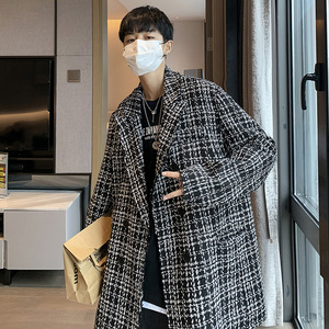 FT05情侣港风宽松大码小香风ins格子西装外套男P105118黑图片