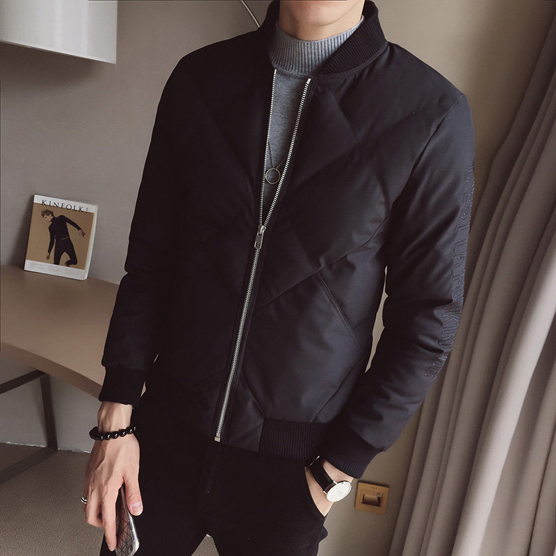 2308`休闲外套立领合身羽绒棉衣棉服男P115灰绿,男装棉衣,电商A066