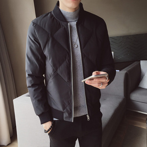 2308`休闲外套 立领合身 羽绒棉衣棉服男P115灰绿图片