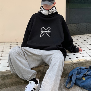WS06潮牌高街宽松大码中性港风ins字母连帽卫衣外套男 P58图片