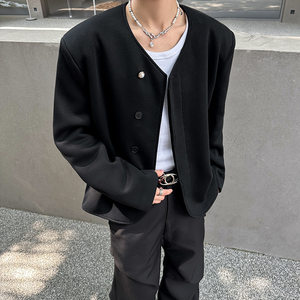 KT1031垫肩款新款秀场百搭珍珠休闲中式夹克外套男P98图片