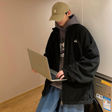 WS03ins宽松大码港风情侣开衫卫衣外套男P5878蓝色，女装短外套，电商A066