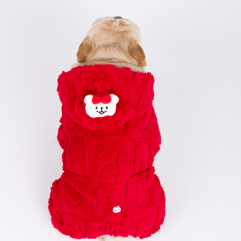 TIGERDOG加绒保暖宠物法斗衣服秋冬狗狗猫咪四脚衣新年喜庆服装