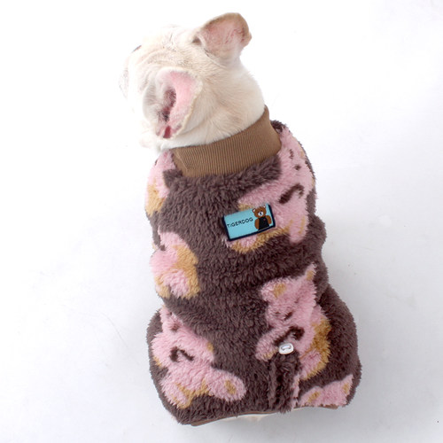 TIGERDOG宠物秋冬法斗巴哥卡通可爱睡衣居家服四脚衣保暖狗狗衣服