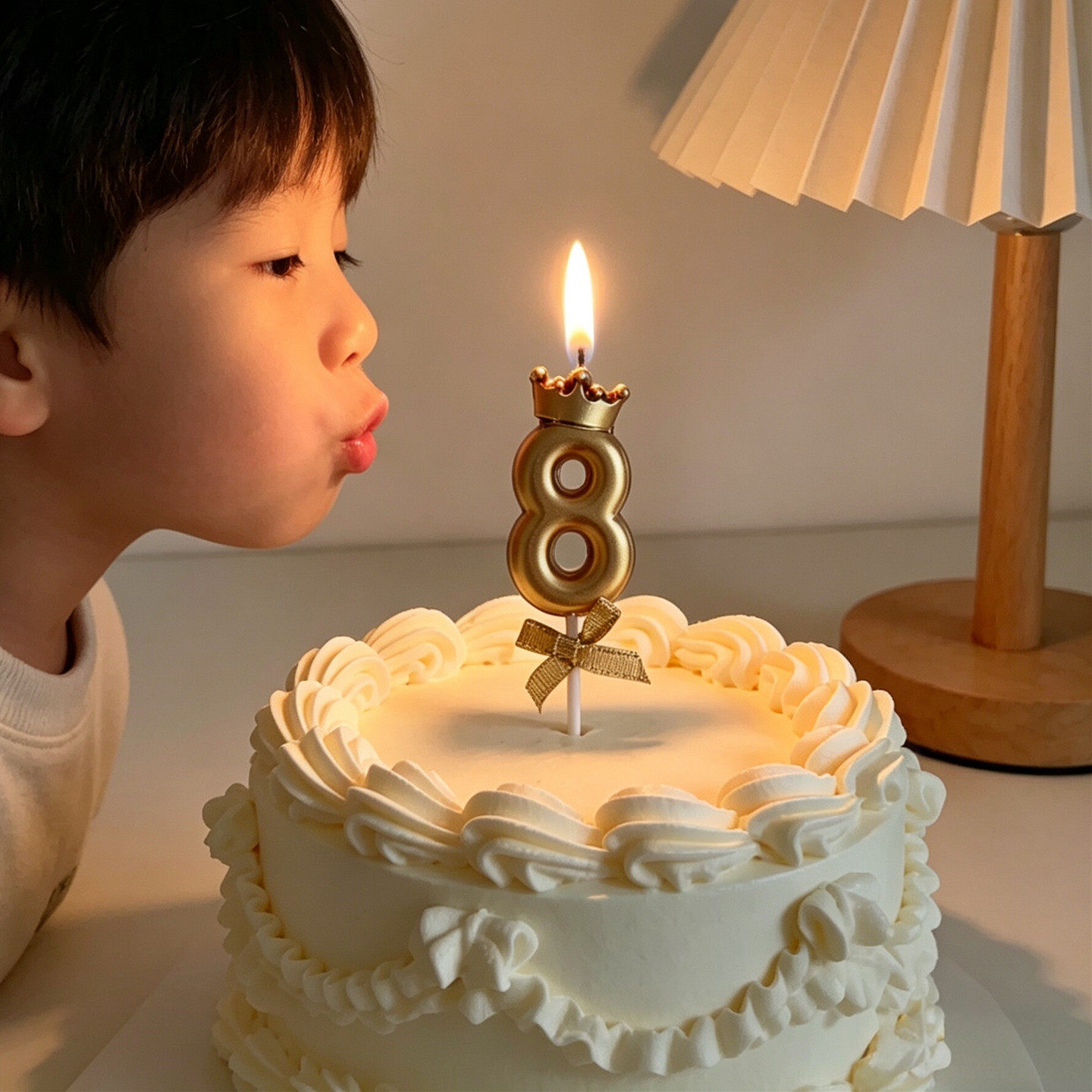 香槟色皇冠蝴蝶结数字蜡烛生日布置蛋糕装饰插件男孩女孩派对装扮
