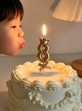 香槟皇冠蝴蝶结数字蜡烛生日派对